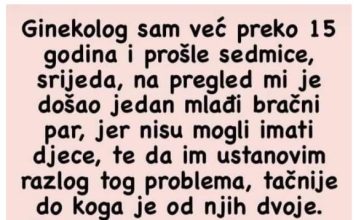 Ginekolog sam više od 15 godina i prošli tjedan kod mene je došao mladi …