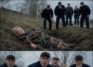 Ženu koja je ležala u kanalu obavijale su zmije. Čak su se i policajci bojali prići bliže. A trenutak kasnije svi su ostali šokirani onim što su vidjeli….😲😲😲 - featured image